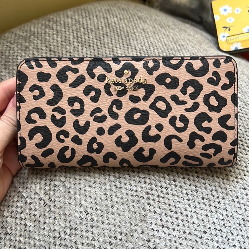 Leopard Kate Spade Staci Slim Bifold Wallet